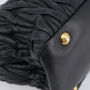 Miu Miu Matelasse Hand Bag Leather 2way Black Gold Auth 210009-15