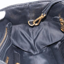 Miu Miu Matelasse Hand Bag Leather 2way Black Gold Auth 210009-21