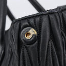 Miu Miu Matelasse Hand Bag Leather 2way Black Gold Auth 210009-6