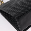 Bally Chain Shoulder Bag Leather Black Gold Auth 210010-12