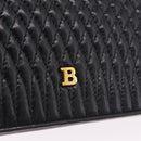 Bally Chain Shoulder Bag Leather Black Gold Auth 210010-14