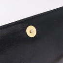 Bally Chain Shoulder Bag Leather Black Gold Auth 210010-18