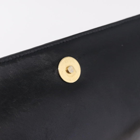 Bally Chain Shoulder Bag Leather Black Gold Auth 210010