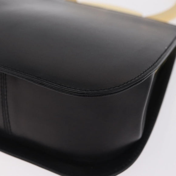 Salvatore Ferragamo Hand Bag Leather Black Gold Auth 210011V