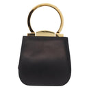 Salvatore Ferragamo Hand Bag Leather Black Gold Auth 210011V-3