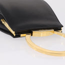 Salvatore Ferragamo Hand Bag Leather Black Gold Auth 210011V-6