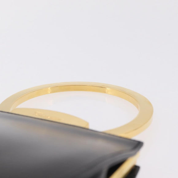 Salvatore Ferragamo Hand Bag Leather Black Gold Auth 210011V