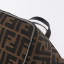 FENDI Zucca Canvas Hand Bag Black Brown Auth 210012-15