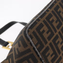 FENDI Zucca Canvas Hand Bag Black Brown Auth 210012-13
