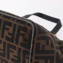 FENDI Zucca Canvas Hand Bag Black Brown Auth 210012-14