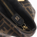 FENDI Zucca Canvas Hand Bag Black Brown Auth 210012-16