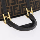 FENDI Zucca Canvas Hand Bag Black Brown Auth 210012-7