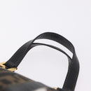 FENDI Zucca Canvas Hand Bag Black Brown Auth 210012-8