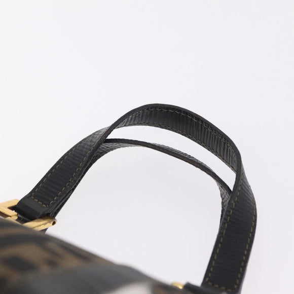 FENDI Zucca Canvas Hand Bag Black Brown Auth 210012
