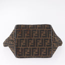 FENDI Zucca Canvas Hand Bag Black Brown Auth 210012-9