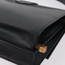 CELINE Shoulder Bag Leather Navy Gold Auth 210013-13