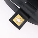 CELINE Shoulder Bag Leather Navy Gold Auth 210013-17
