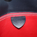 CELINE Shoulder Bag Leather Navy Gold Auth 210013-18