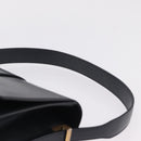 CELINE Shoulder Bag Leather Navy Gold Auth 210013-8