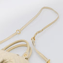 Miu Miu Matelasse Hand Bag Leather 2way Ivory Gold Auth 210015V-11