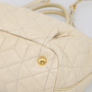 Miu Miu Matelasse Hand Bag Leather 2way Ivory Gold Auth 210015V-13