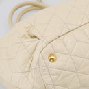 Miu Miu Matelasse Hand Bag Leather 2way Ivory Gold Auth 210015V-14