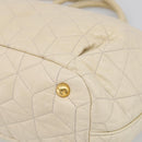 Miu Miu Matelasse Hand Bag Leather 2way Ivory Gold Auth 210015V-15