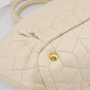 Miu Miu Matelasse Hand Bag Leather 2way Ivory Gold Auth 210015V-16
