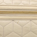 Miu Miu Matelasse Hand Bag Leather 2way Ivory Gold Auth 210015V-17