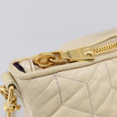 Miu Miu Matelasse Hand Bag Leather 2way Ivory Gold Auth 210015V-19