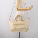 Miu Miu Matelasse Hand Bag Leather 2way Ivory Gold Auth 210015V-27