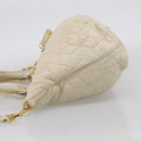 Miu Miu Matelasse Hand Bag Leather 2way Ivory Gold Auth 210015V-4