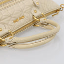 Miu Miu Matelasse Hand Bag Leather 2way Ivory Gold Auth 210015V-7