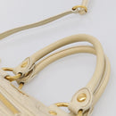Miu Miu Matelasse Hand Bag Leather 2way Ivory Gold Auth 210015V-9