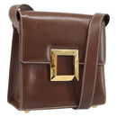 Salvatore Ferragamo Shoulder Bag Leather Brown Gold Auth 210018A-1