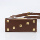 Salvatore Ferragamo Shoulder Bag Leather Brown Gold Auth 210018A-10