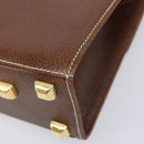 Salvatore Ferragamo Shoulder Bag Leather Brown Gold Auth 210018A-13
