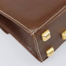 Salvatore Ferragamo Shoulder Bag Leather Brown Gold Auth 210018A-14