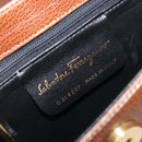 Salvatore Ferragamo Shoulder Bag Leather Brown Gold Auth 210018A-19