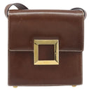 Salvatore Ferragamo Shoulder Bag Leather Brown Gold Auth 210018A-2