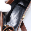 Salvatore Ferragamo Shoulder Bag Leather Brown Gold Auth 210018A-20