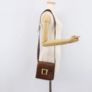 Salvatore Ferragamo Shoulder Bag Leather Brown Gold Auth 210018A-25