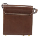 Salvatore Ferragamo Shoulder Bag Leather Brown Gold Auth 210018A-3