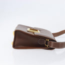 Salvatore Ferragamo Shoulder Bag Leather Brown Gold Auth 210018A-4