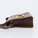 Salvatore Ferragamo Shoulder Bag Leather Brown Gold Auth 210018A-5
