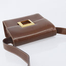 Salvatore Ferragamo Shoulder Bag Leather Brown Gold Auth 210018A-6