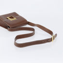 Salvatore Ferragamo Shoulder Bag Leather Brown Gold Auth 210018A-7