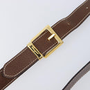 Salvatore Ferragamo Shoulder Bag Leather Brown Gold Auth 210018A-9