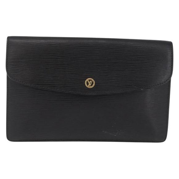 LOUIS VUITTON Epi Montaigne 27 Clutch Bag Black M52652 LV Auth 210021