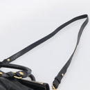 Miu Miu Hand Bag Vitellolux 2way Black Gold Auth 210028V-15